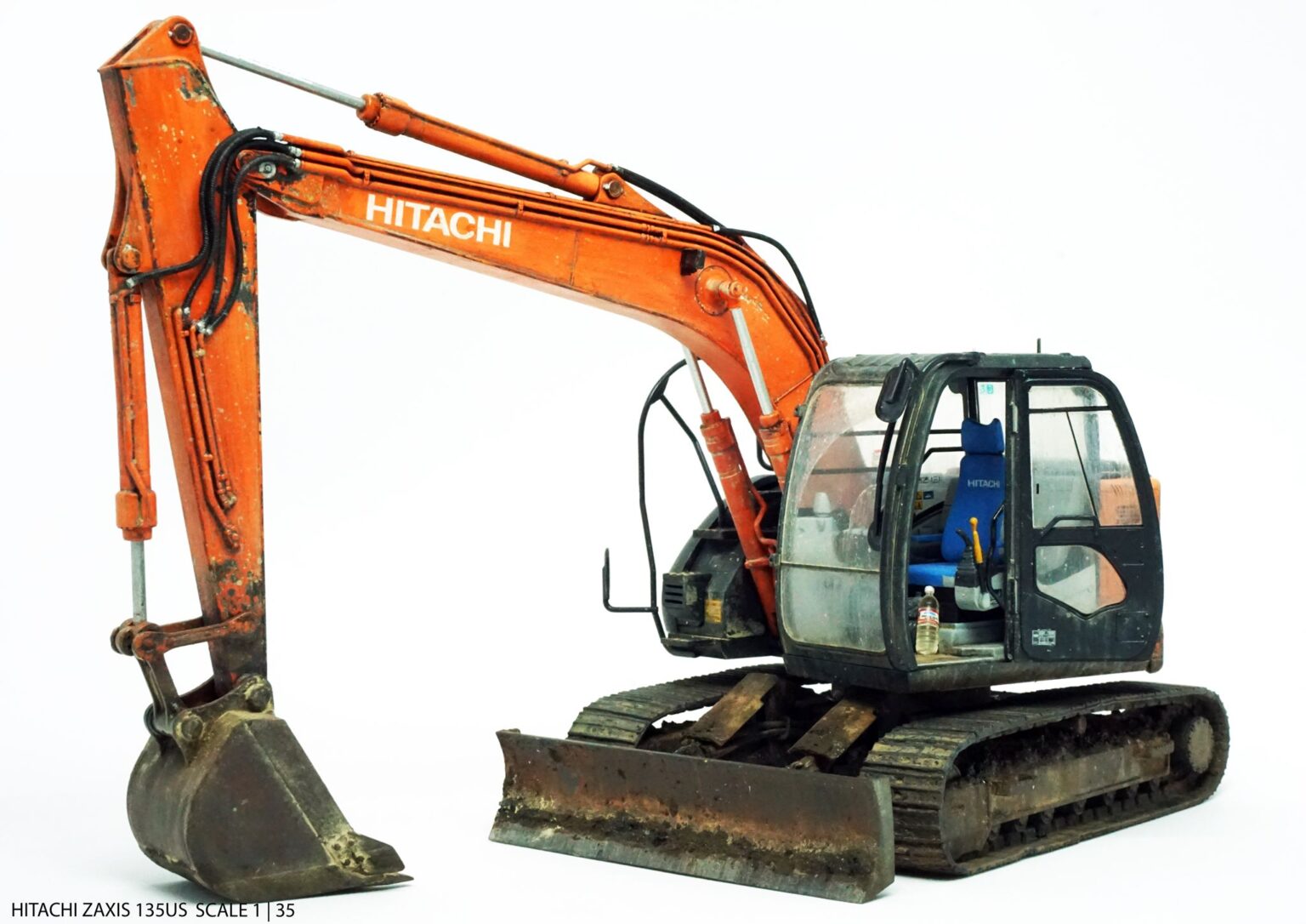 Modellino Escavatore Hitachi Zaxis200-5 Idraulico Die-Cast Scala 1/50 Arancione