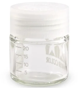 FRASCO VACÍO DE VIDRIO CON LÍNEAS MEDIDAS TAMIYA PARA PINTURA 23ml.