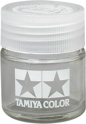 FRASCO VACÍO DE VIDRIO CON LÍNEAS MEDIDAS TAMIYA PARA PINTURA 23ml.