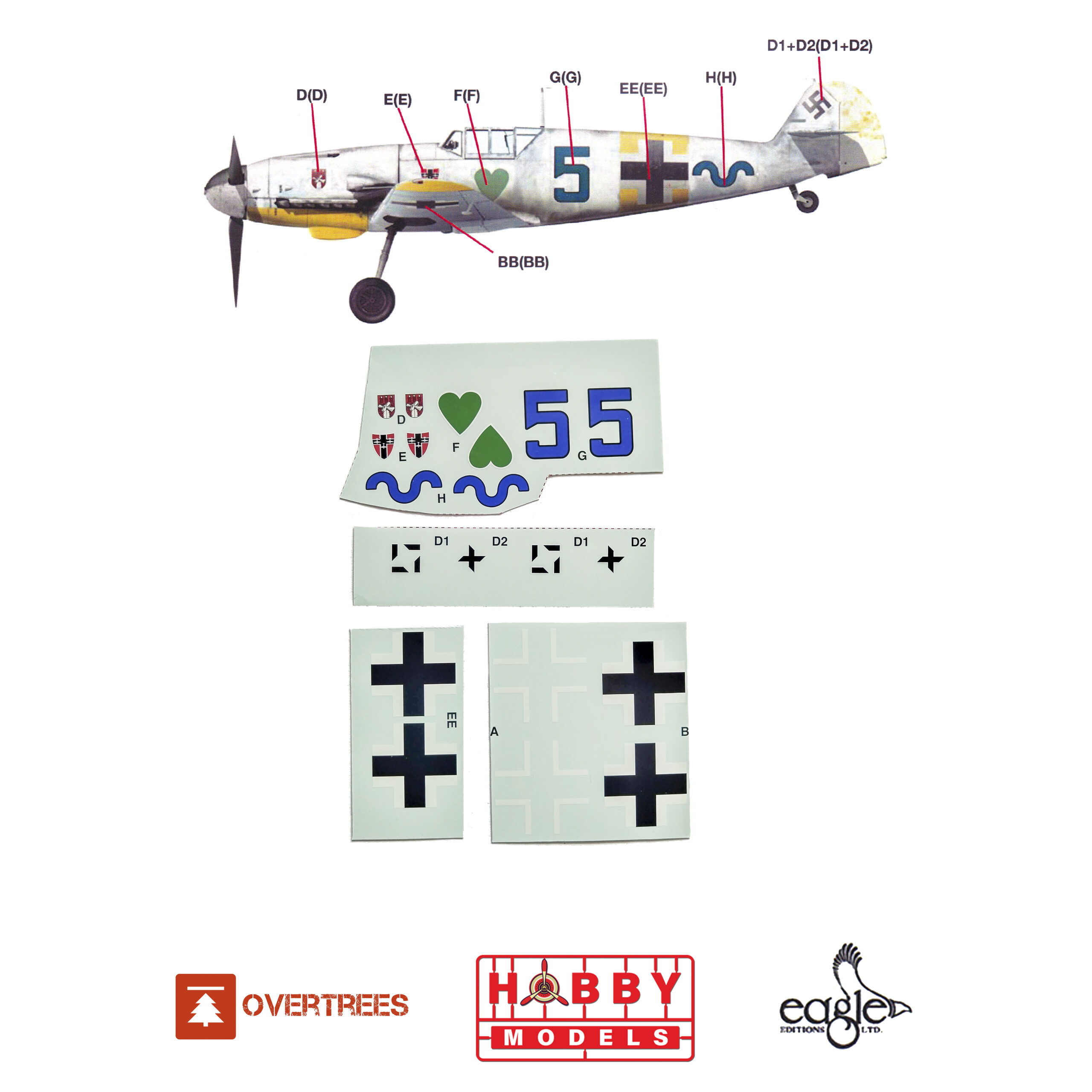 EDUARD OVERTREES BF-109G-2 1/48 (LEER DESCRIPCIÓN) + DECALS "BLUE 5" 7./JG 54 - Imagen 3
