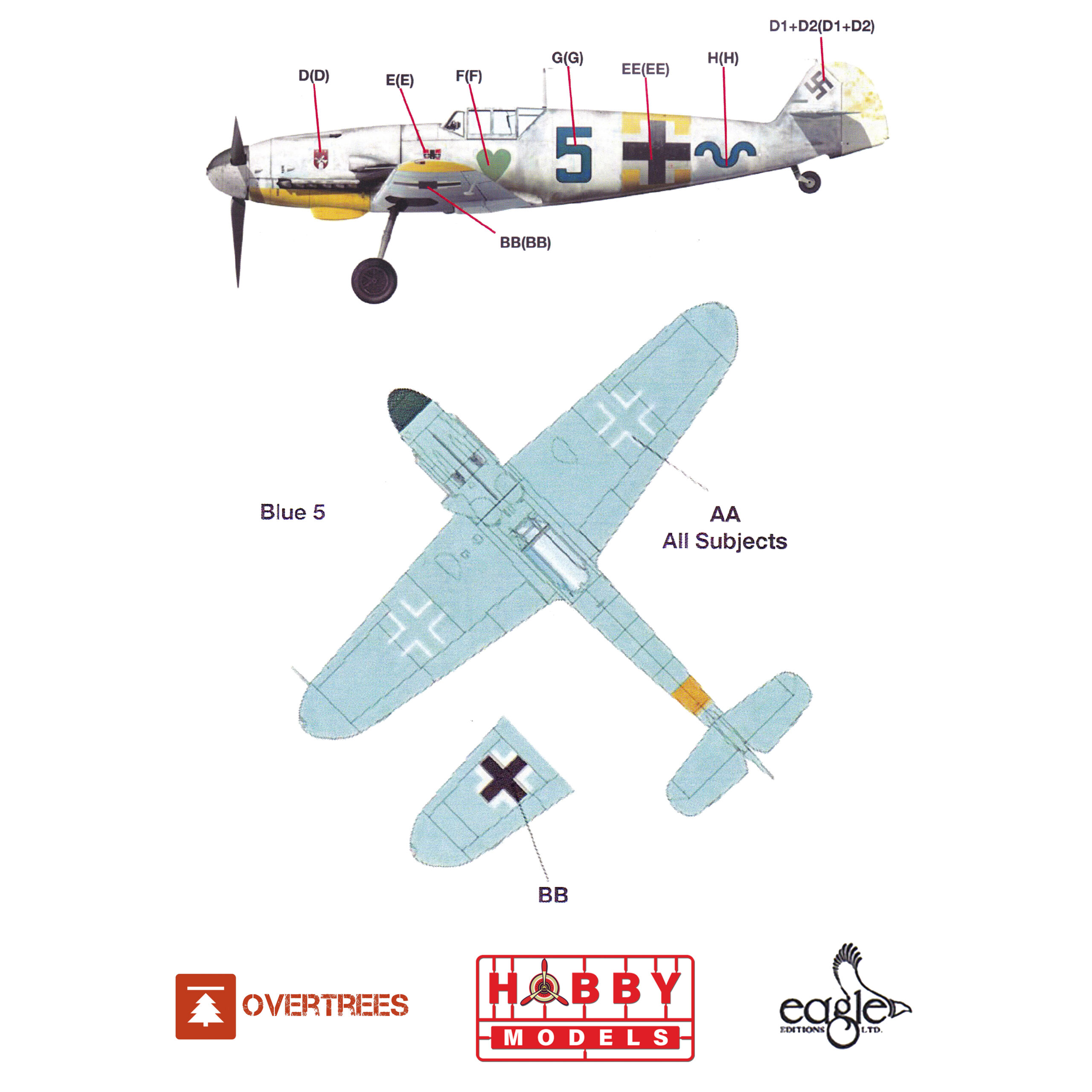 EDUARD OVERTREES BF-109G-2 1/48 (LEER DESCRIPCIÓN) + DECALS "BLUE 5" 7./JG 54 - Imagen 4
