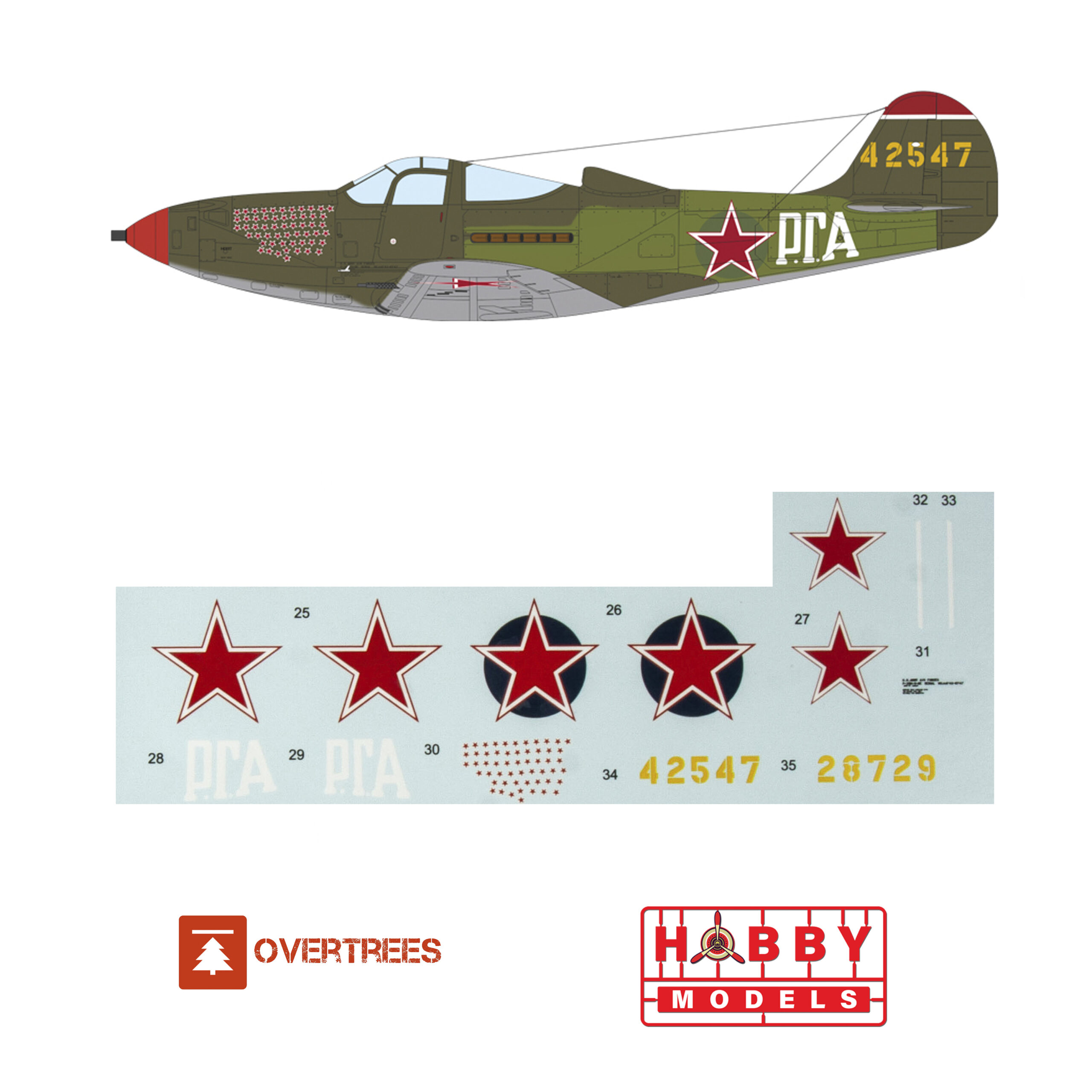EDUARD OVERTREES P-39N AIRACOBRA 1/48 (LEER DESCRIPCIÓN) + DECALS VERSION RUSA, THE SOVIET UNION AUGUST 1,944 - Imagen 3