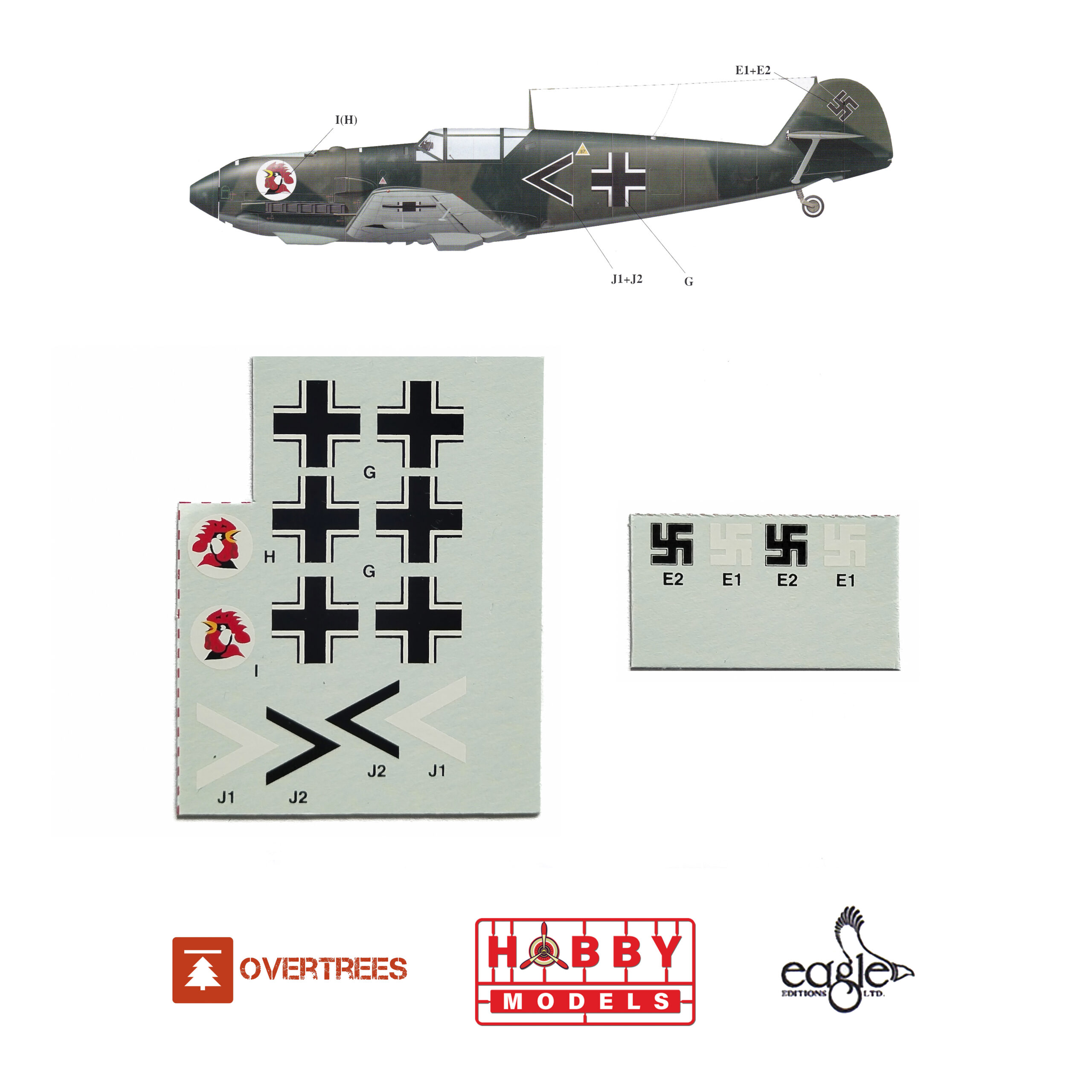 EDUARD OVERTREES BF-109E-3 1/72 (LEER DESCRIPCIÓN) + DECALS MAJOR HANS "ASSI" HAHN STAB I./JG3 - Imagen 3