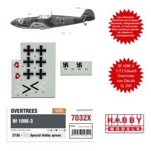 EDUARD OVERTREES BF-109E-3 1/72 (LEER DESCRIPCIÓN) + DECALS MAJOR HANS «ASSI» HAHN STAB I./JG3