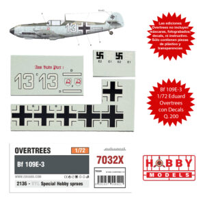 EDUARD OVERTREES BF-109E-3 1/72 (LEER DESCRIPCIÓN) + DECALS MAJOR HANS «ASSI» HAHN «WHITE 13» 4./JG 2
